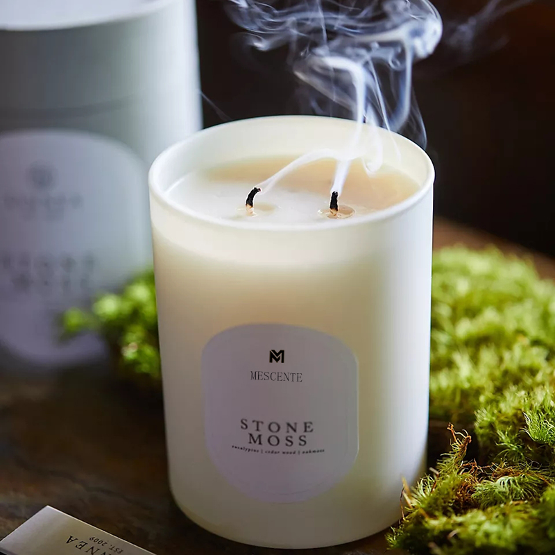 M&Scent Tùy Chỉnh Logo Thiền Đá Không Độc Hại Thảo Mộc Tây Đỗ Sáp Đậu Nành Thơm Tự Nhiên Nến Pha Lê