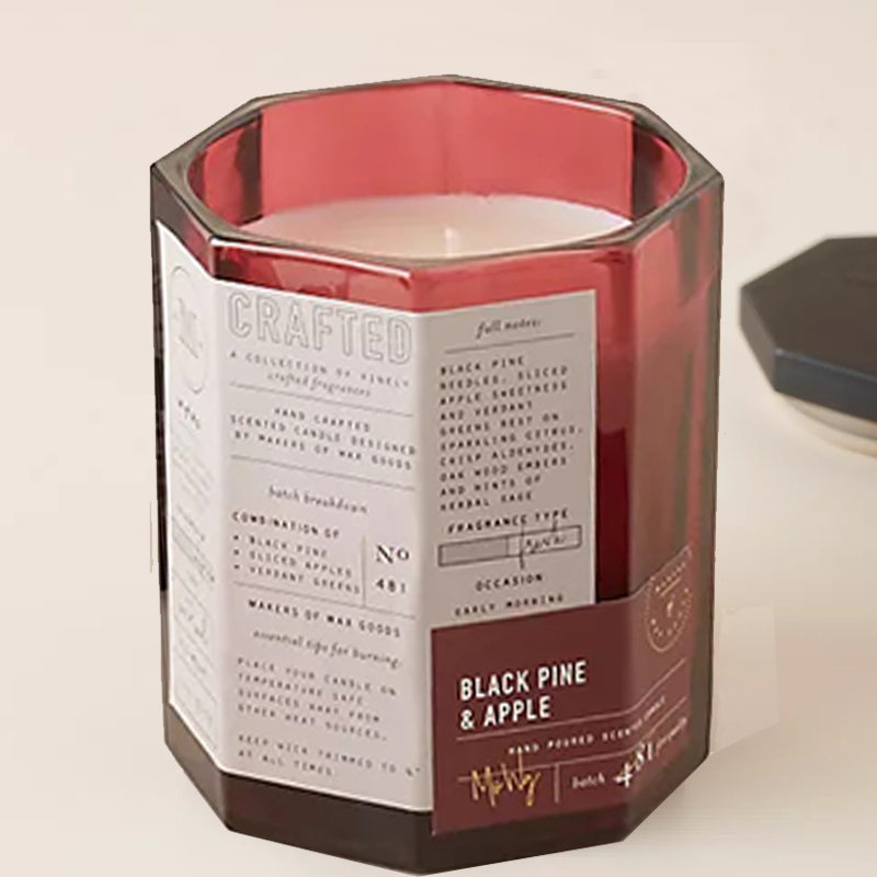 M&Scent Tùy chỉnh sản phẩm gỗ sang Trọng Bông thủy tinh Bình thủy tinh Sáp đậu hỗ trợ Nến thủy tinh thủ công công mùa thu
