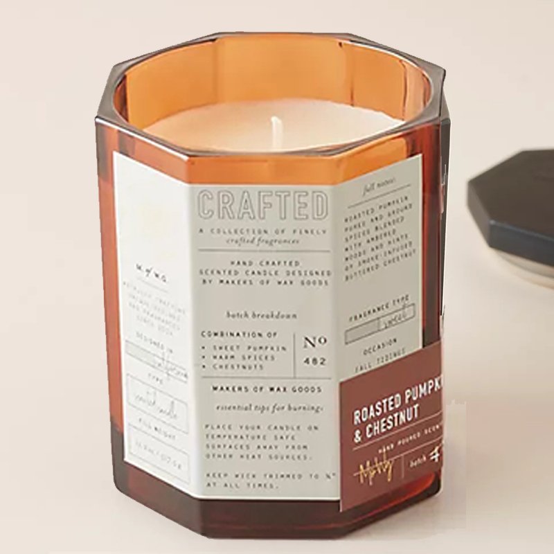 M&Scent Tùy chỉnh sản phẩm gỗ sang Trọng Bông thủy tinh Bình thủy tinh Sáp đậu hỗ trợ Nến thủy tinh thủ công công mùa thu