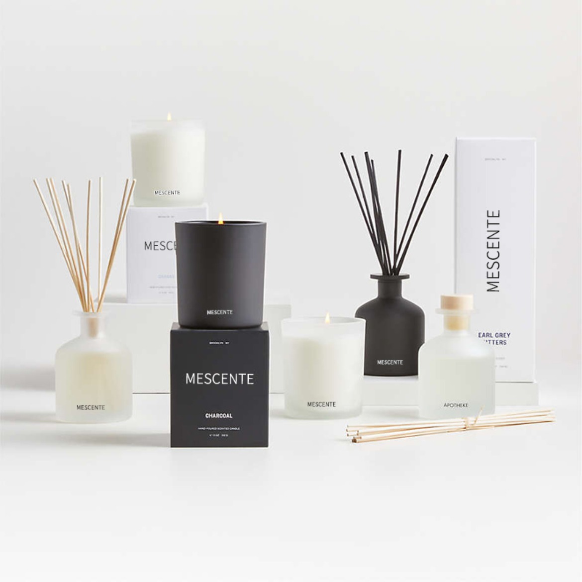 M&Scent nhãn hiệu riêng sang trọng màu tím bộ quà tặng hoa sậy có hộp