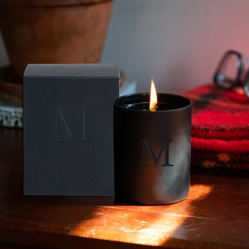 M&Scent Bán buôn nhỏ màu đen sang trọng độc trang trí đám cưới Nến thơm đậu nành có pha lê