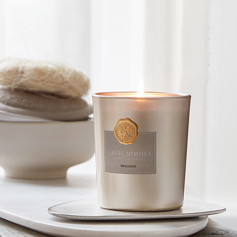 M&Scent sang trọng tùy chỉnh nhãn hiệu riêng biệt Bình thủy tinh trang trí sáp đậu thơm