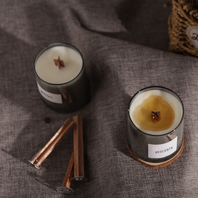 M&Scent lọ thủy tinh cao cấp bấc gỗ pha lê sáp đậu thơm, nến cưới