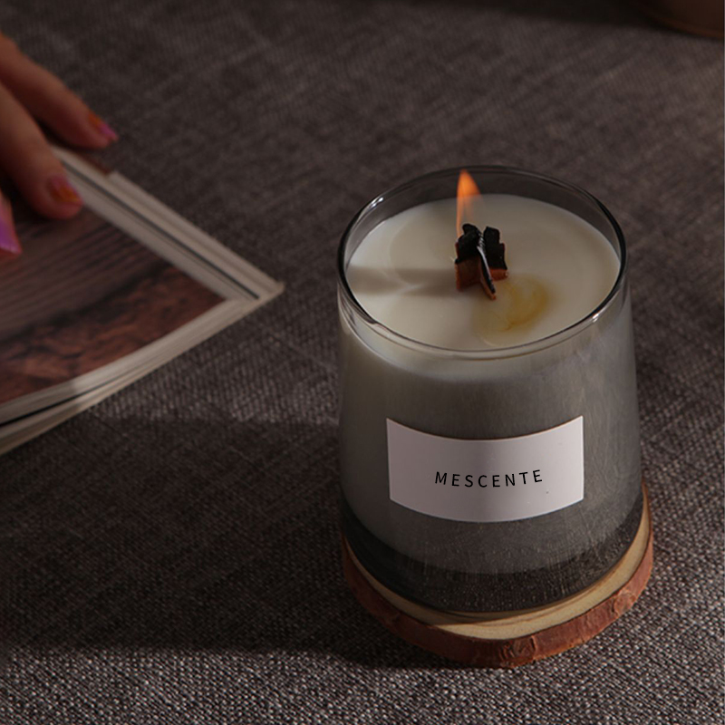 M&Scent lọ thủy tinh cao cấp bấc gỗ pha lê sáp đậu thơm, nến cưới