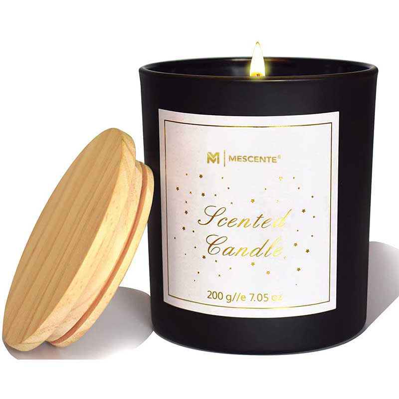 M&Scent Logo tùy chỉnh Mini Chai thủy tinh pha lê tròn Cà phê đậm đà Nến thơm sáp đậu nành có hộp với số lượng lớn