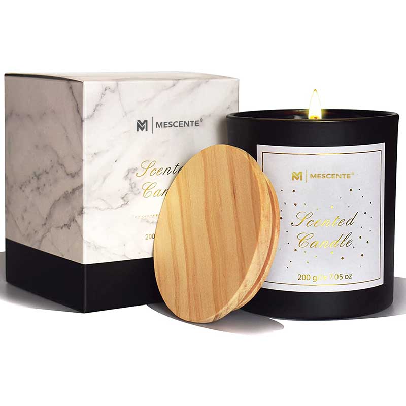 M&Scent Logo tùy chỉnh Mini Chai thủy tinh pha lê tròn Cà phê đậm đà Nến thơm sáp đậu nành có hộp với số lượng lớn