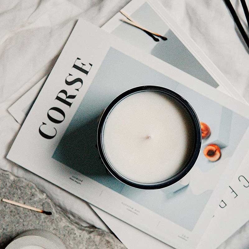 M&Scent Logo tùy chỉnh Mini Chai thủy tinh pha lê tròn Cà phê đậm đà Nến thơm sáp đậu nành có hộp với số lượng lớn