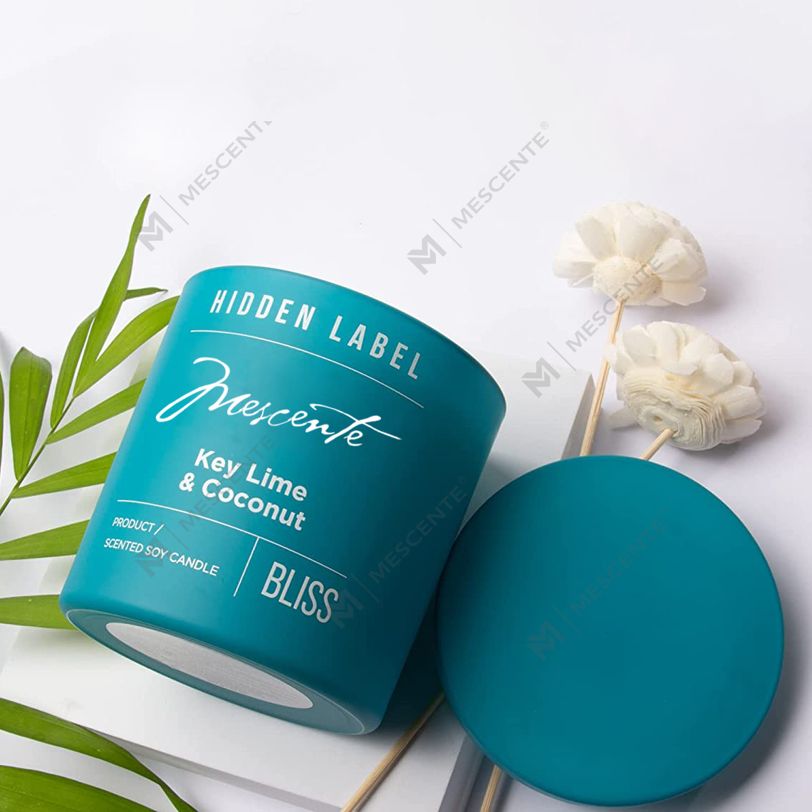 M&Scent Bán buôn Nhãn hiệu riêng sang trọng Lọ đen Nến sáp đậu nành thơm với pha lê