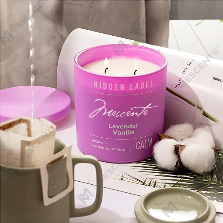 M&Scent Bán buôn Nhãn hiệu riêng sang trọng Lọ đen Nến sáp đậu nành thơm với pha lê