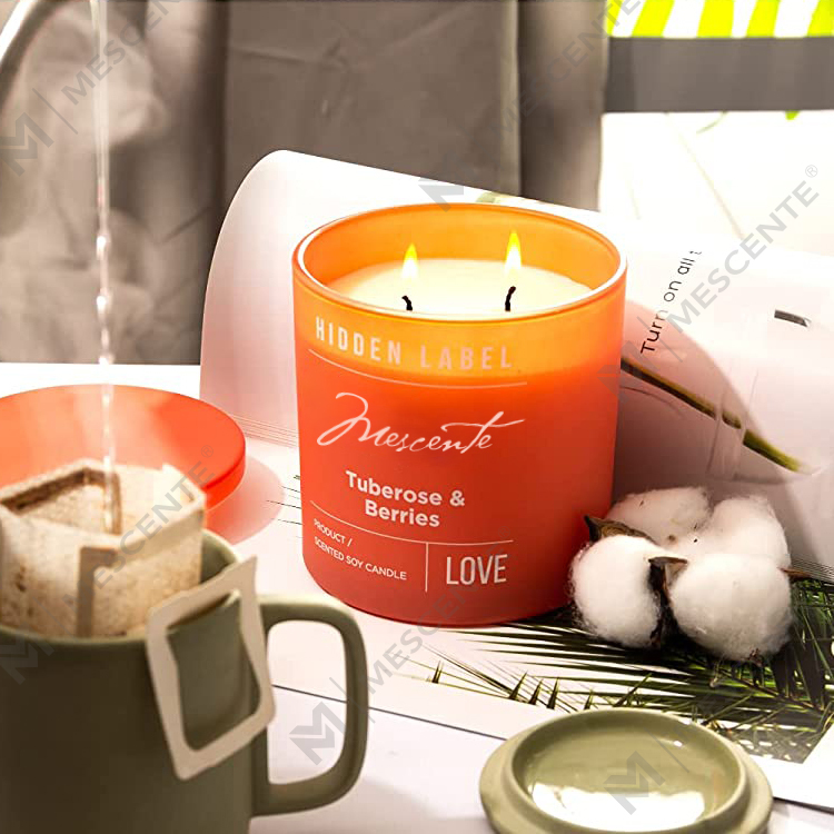M&Scent Bán buôn Nhãn hiệu riêng sang trọng Lọ đen Nến sáp đậu nành thơm với pha lê