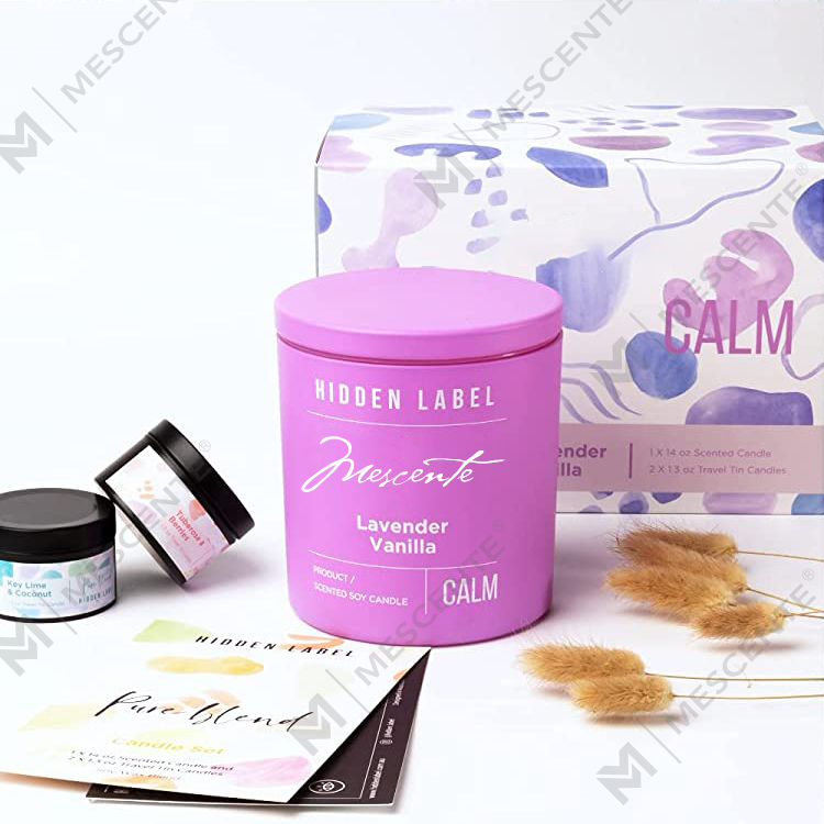 M&Scent Bán buôn Nhãn hiệu riêng sang trọng Lọ đen Nến sáp đậu nành thơm với pha lê