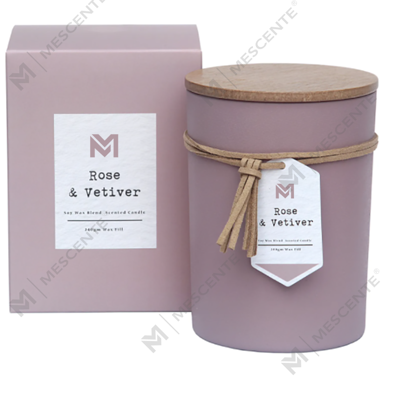 M&S mùi hương Bán buôn Nhãn hiệu riêng Nắp gỗ Hương liệu thơm Nến sáp đậu nành Bộ quà tặng trong lọ thủy tinh