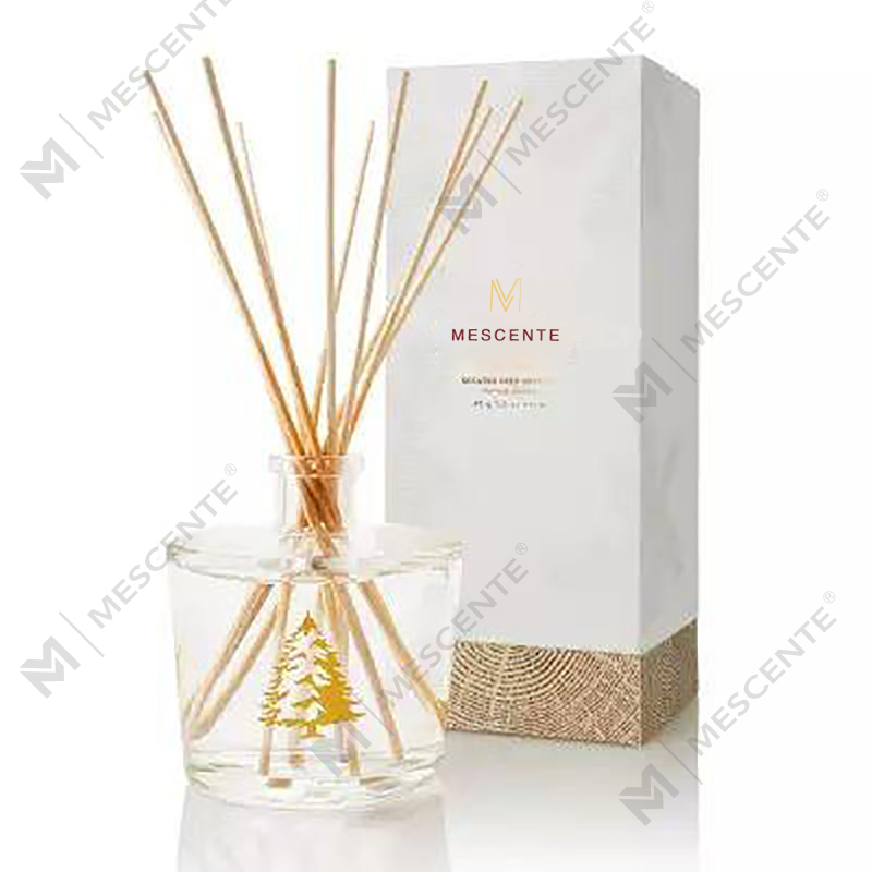 M&Scent Bán buôn chai thủy tinh sang trọng Stik Fiber Round Wood Vít Aroma Reed Diffuser Bộ quà tặng