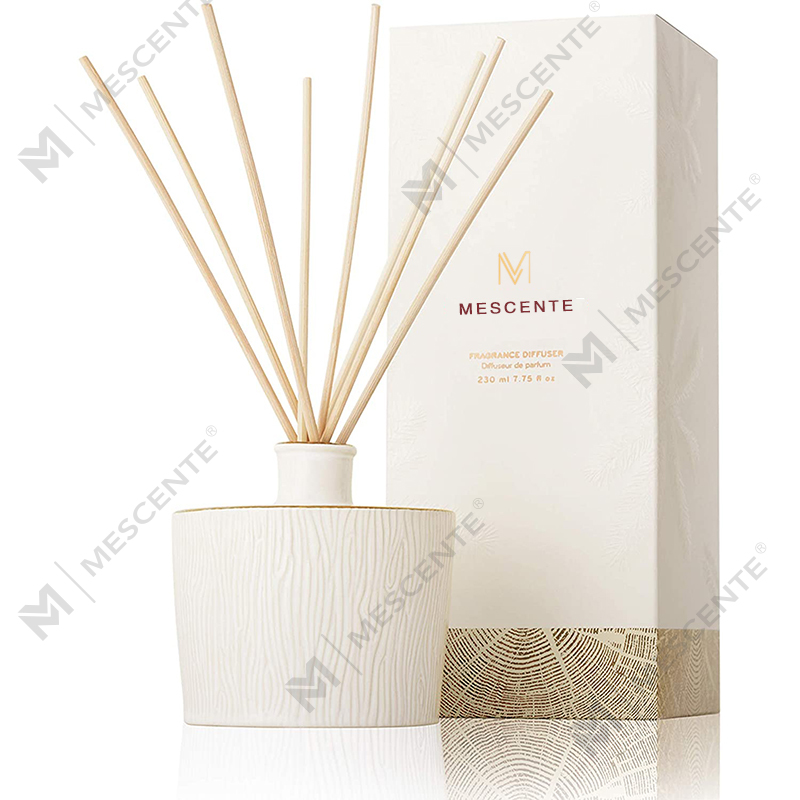 M&Scent Bán buôn chai thủy tinh sang trọng Stik Fiber Round Wood Vít Aroma Reed Diffuser Bộ quà tặng