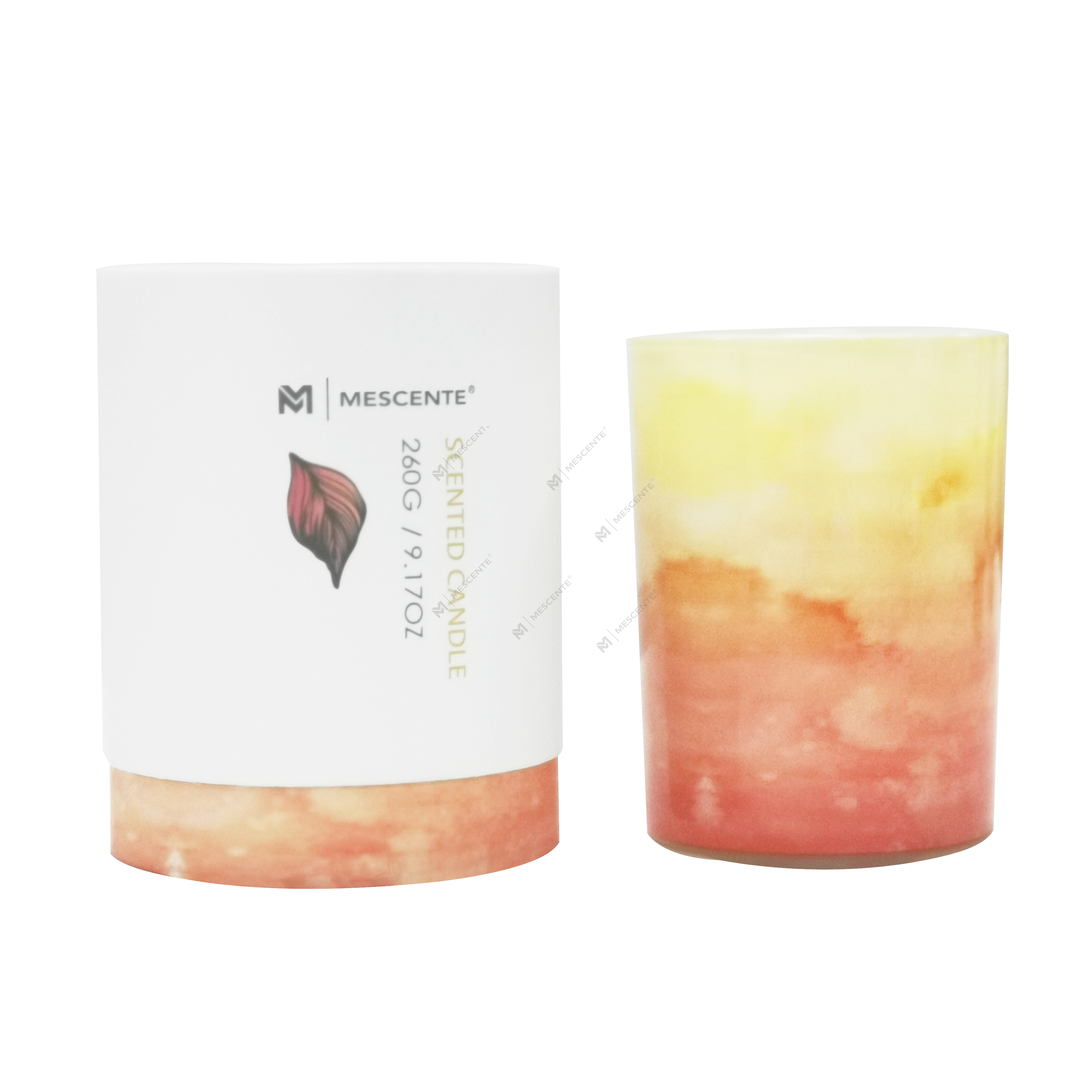M&Scent bán buôn nhãn hiệu riêng lọ thủy tinh màu xanh lá cây nến cọ,nến tinh thần