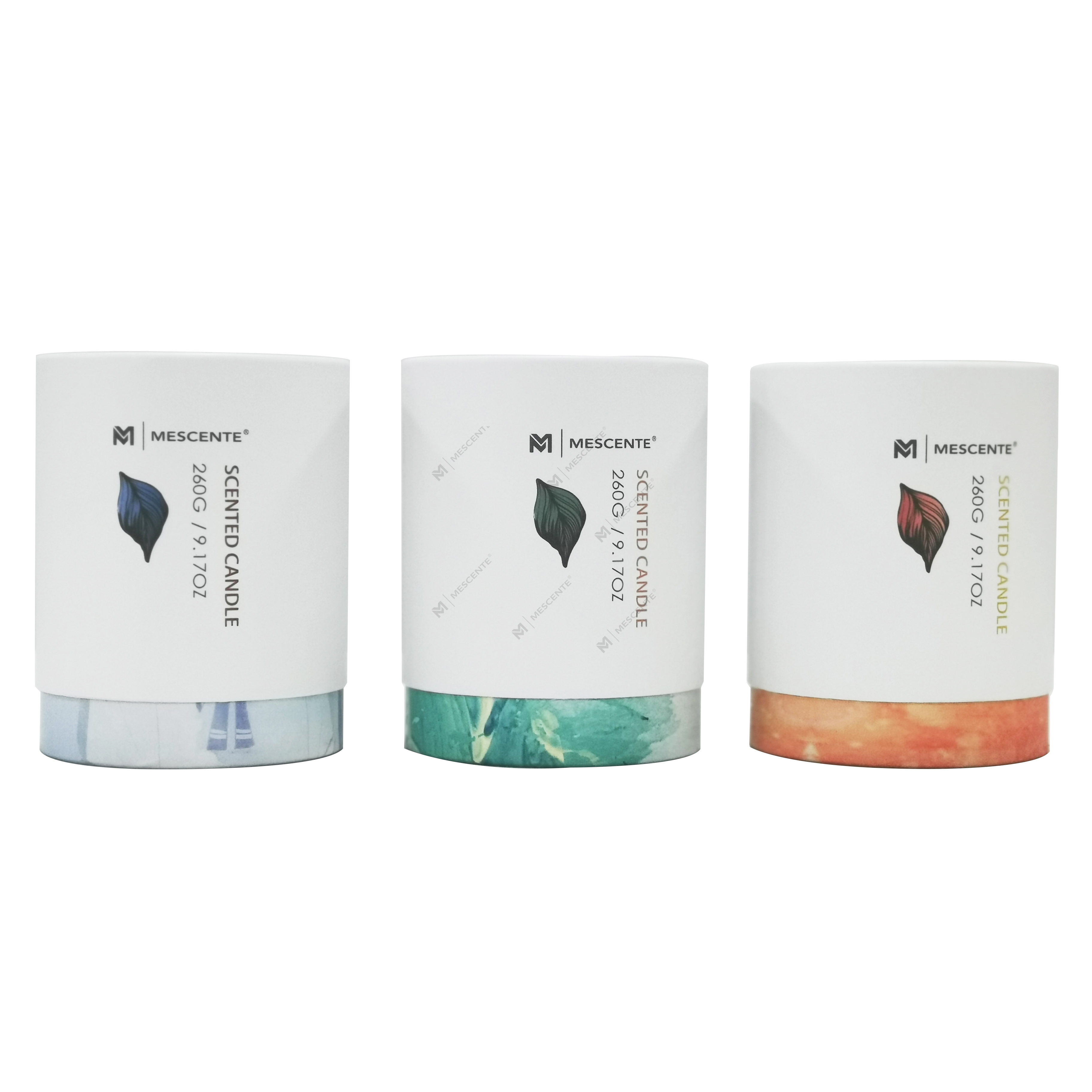 M&Scent bán buôn nhãn hiệu riêng lọ thủy tinh màu xanh lá cây nến cọ,nến tinh thần