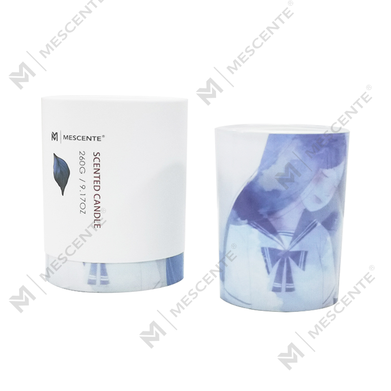 M&Scent bán buôn nhãn hiệu riêng lọ thủy tinh màu xanh lá cây nến cọ,nến tinh thần