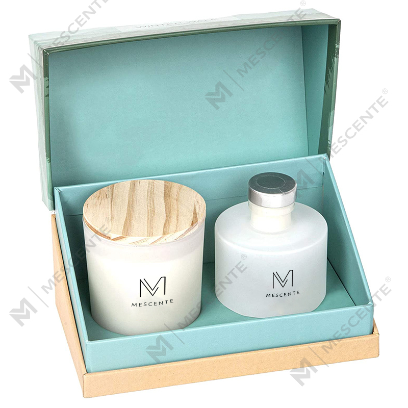 M&Scent Luxury Cá nhân Nhãn hiệu riêng Trang trí mùa thu Nến thơm đậu nành Bộ quà tặng máy khuếch tán sậy