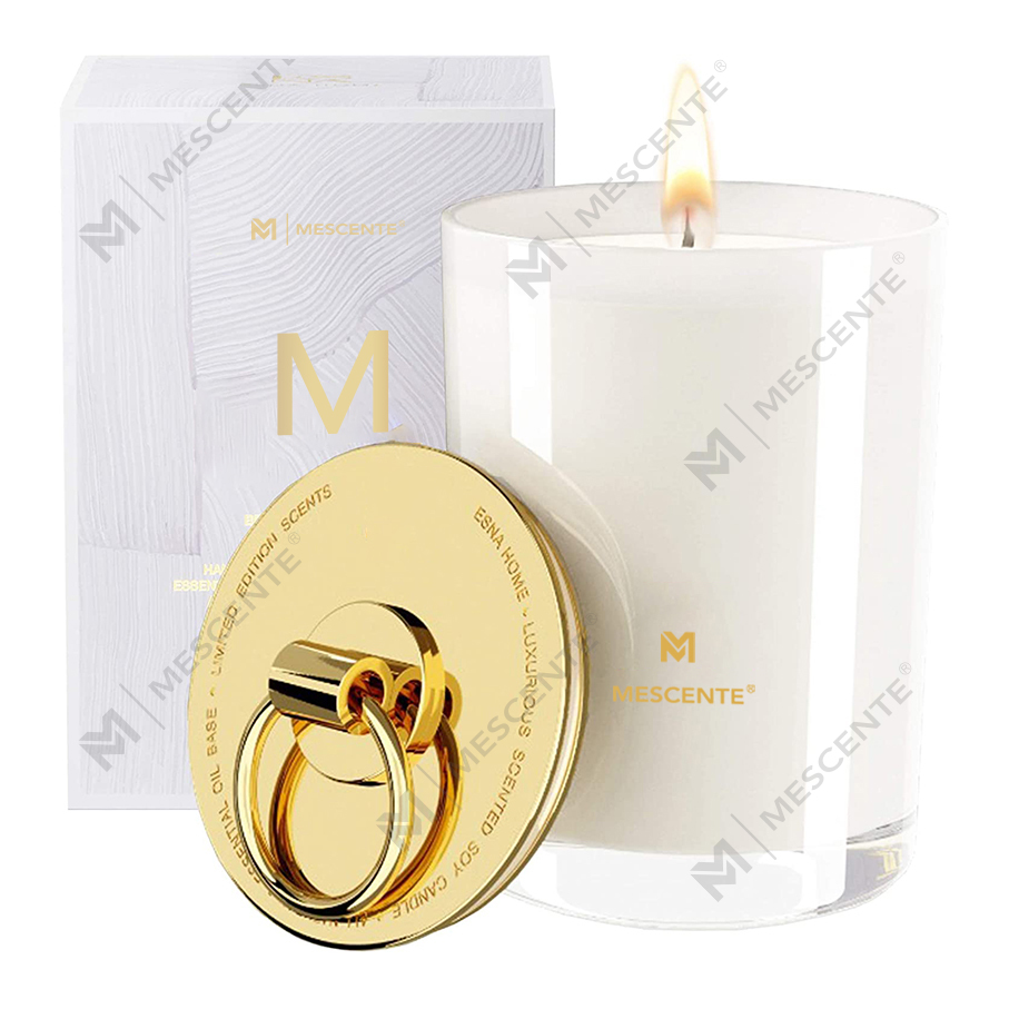 M&Scent Luxury White Soy Wax Logo Nến thơm đám cưới cá nhân, Nến trại tùy chỉnh