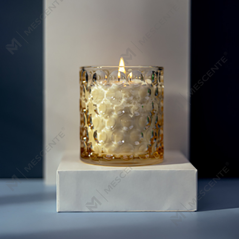 Tùy chỉnh sang trọng trong suốt bằng thủy tinh màu sáp đậu nành Nhãn hiệu riêng Citta Nến thơm có nhãn hoa khô