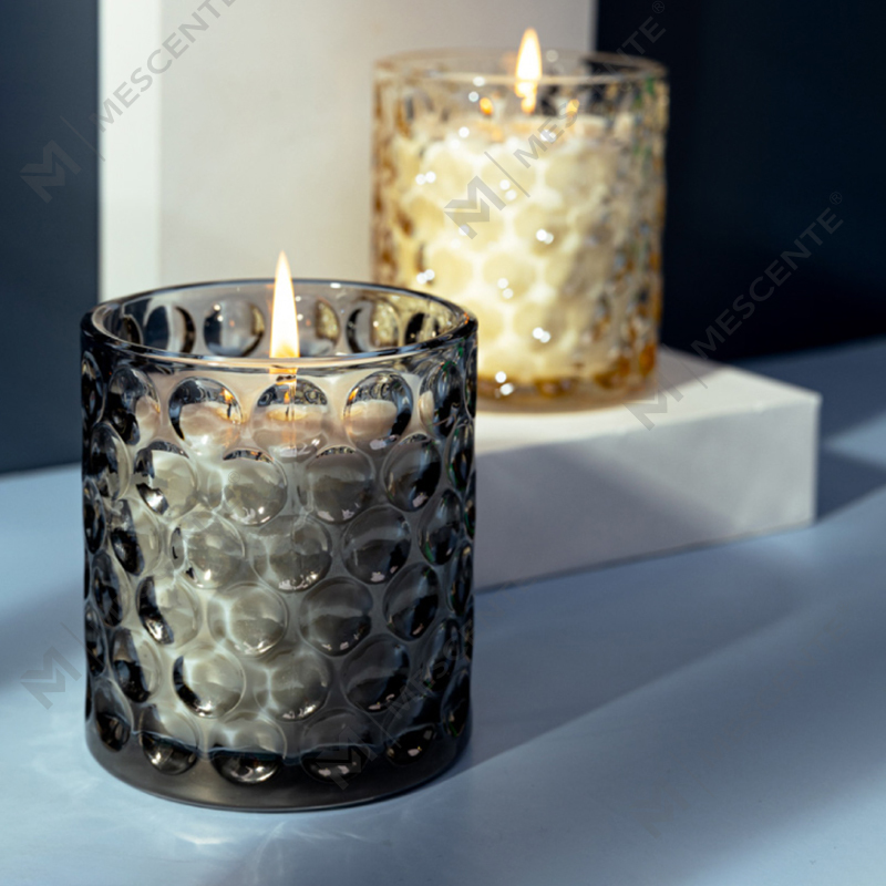 Tùy chỉnh sang trọng trong suốt bằng thủy tinh màu sáp đậu nành Nhãn hiệu riêng Citta Nến thơm có nhãn hoa khô