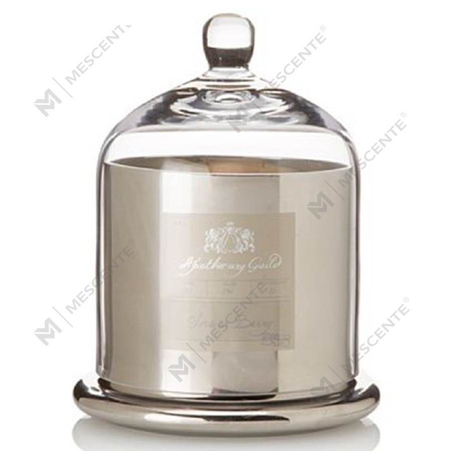 Mescente Luxury Silver Domed cover Đế nến thơm Lọ thủy tinh vòm