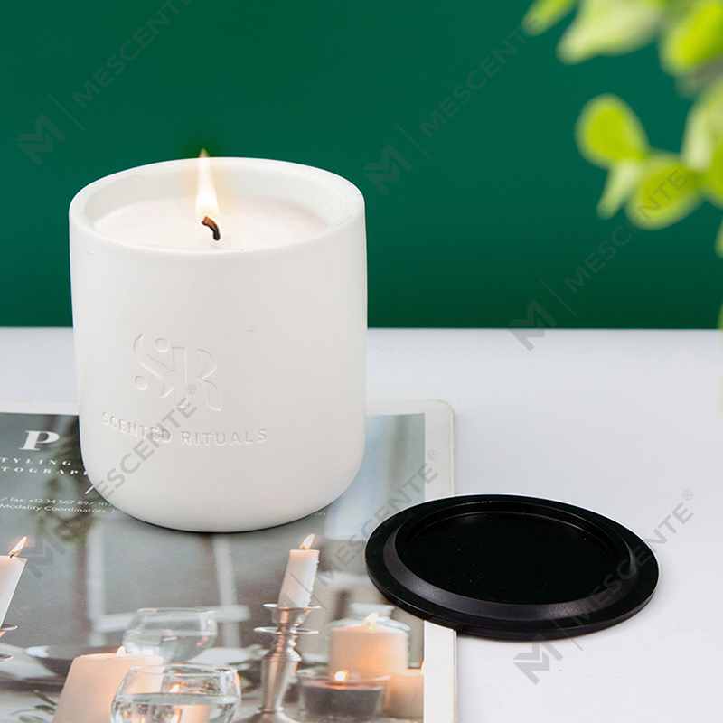 Mùi hương M&S Logo tùy chỉnh Lọ gốm giá rẻ có nắp gỗ Nến, Nến sáp dừa sang trọng