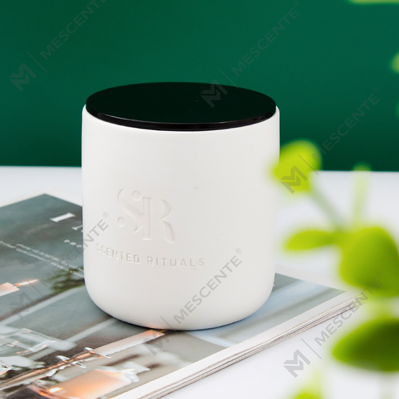 Mùi hương M&S Logo tùy chỉnh Lọ gốm giá rẻ có nắp gỗ Nến, Nến sáp dừa sang trọng