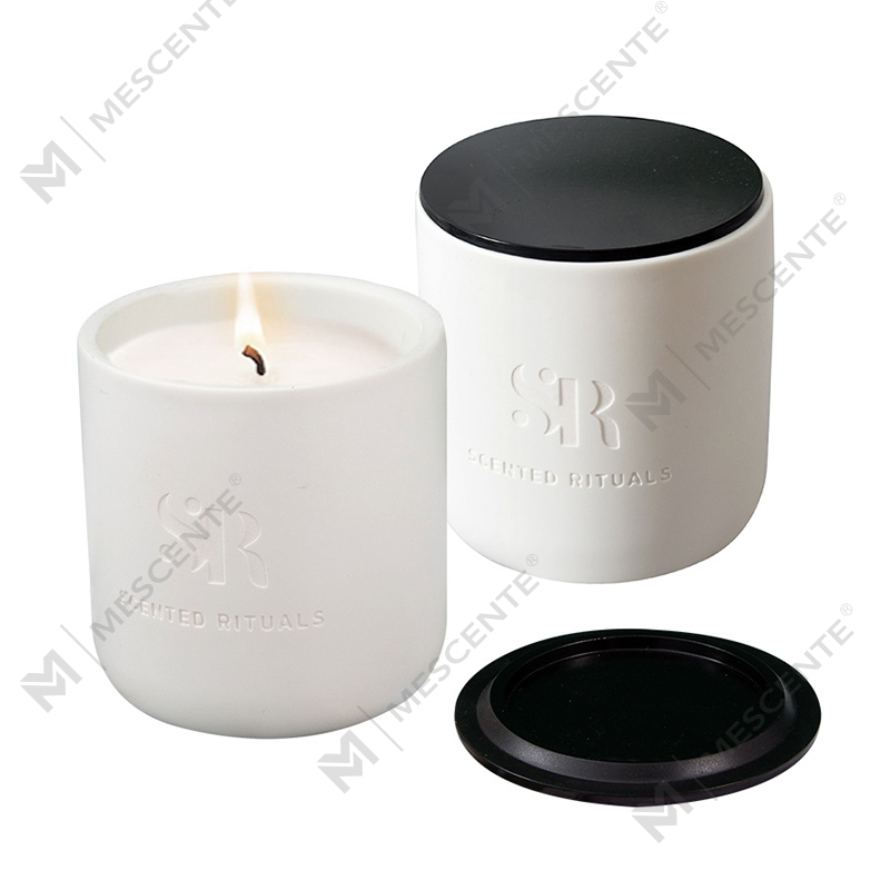 Mùi hương M&S Logo tùy chỉnh Lọ gốm giá rẻ có nắp gỗ Nến, Nến sáp dừa sang trọng