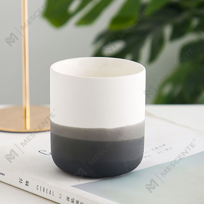 M&Scent Bình nến trang trí màu xanh và trắng bằng gốm hình côn, đèn lồng và lọ nến