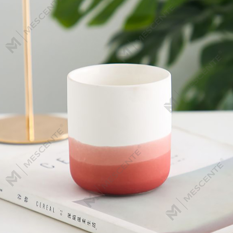 M&Scent Bình nến trang trí màu xanh và trắng bằng gốm hình côn, đèn lồng và lọ nến