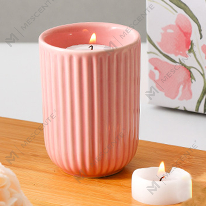 Bán buôn Sang trọng Tùy chỉnh Nhãn riêng Màu gốm Sáp đậu nành Woodwick Nến thơm với số lượng lớn