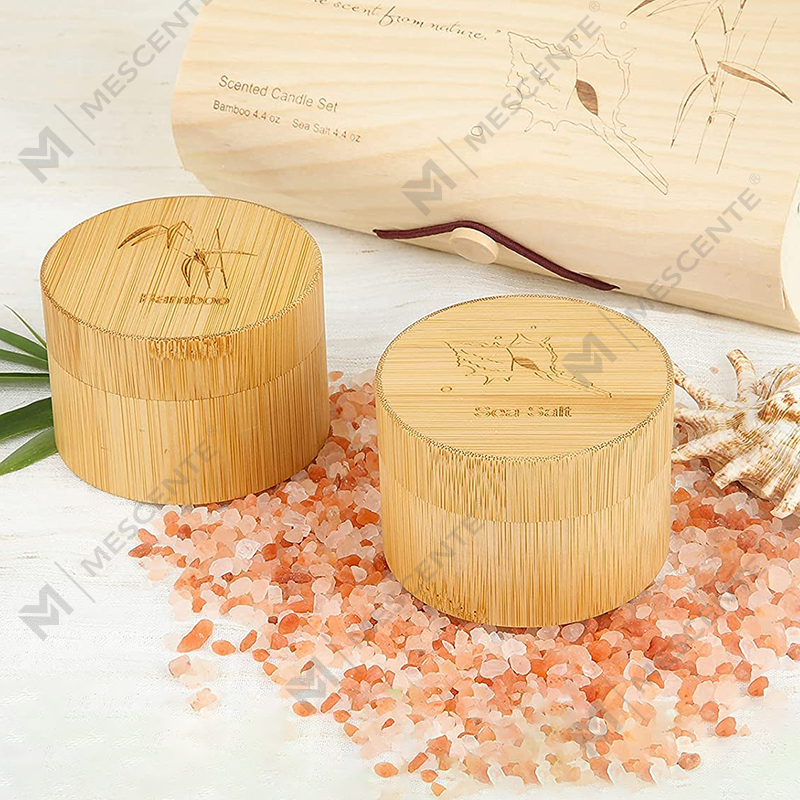 Nến tre & muối biển thơm ngon cho bộ nến hữu cơ sáp đậu nành thơm tại nhà