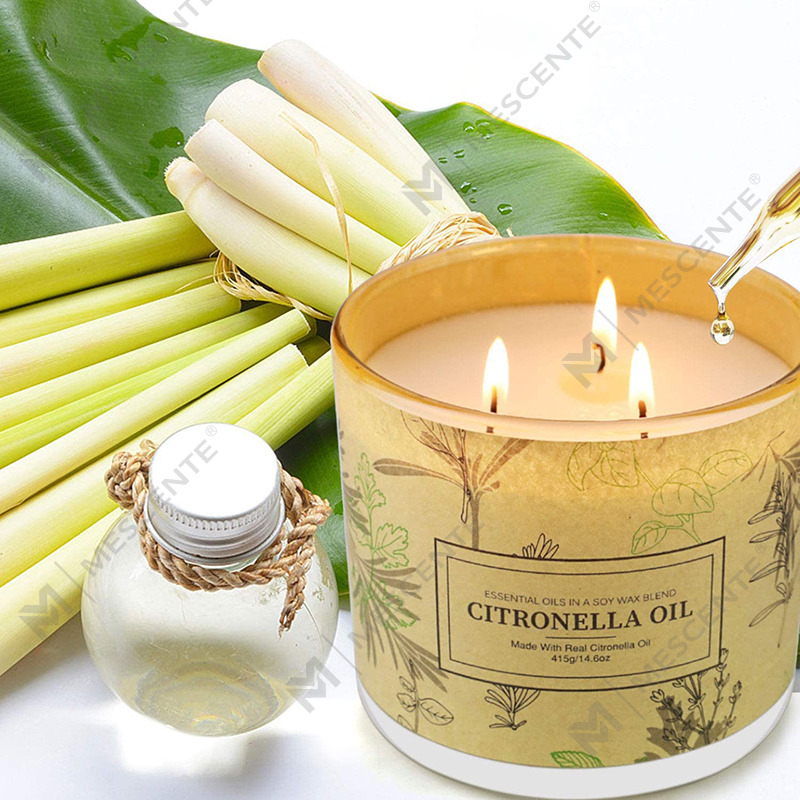 Bộ nến thơm dầu sả có tác dụng kéo dài 3 bấc cho ban công sân vườn nhà