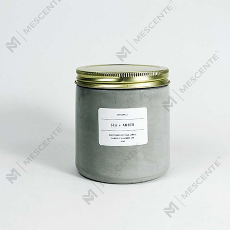 Nến thơm Jar bê tông tùy chỉnh màu trắng có nắp