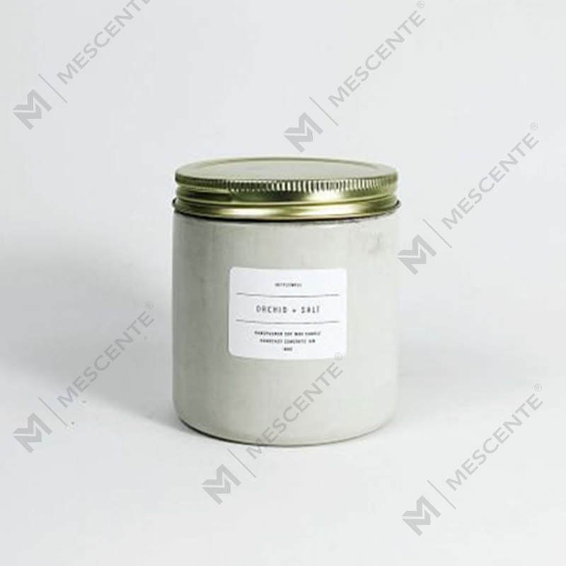 Nến thơm Jar bê tông tùy chỉnh màu trắng có nắp