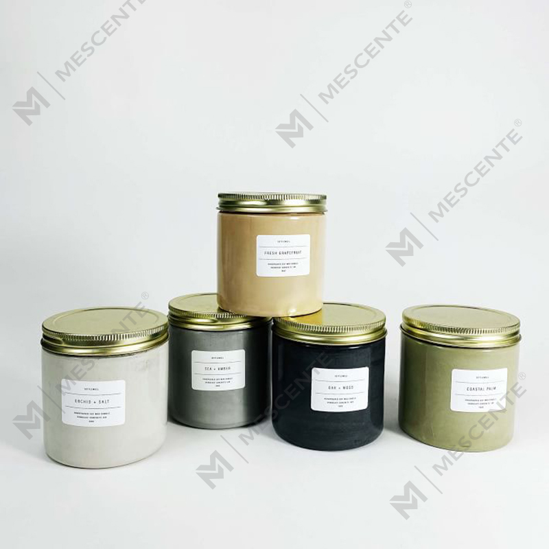 Nến thơm Jar bê tông tùy chỉnh màu trắng có nắp
