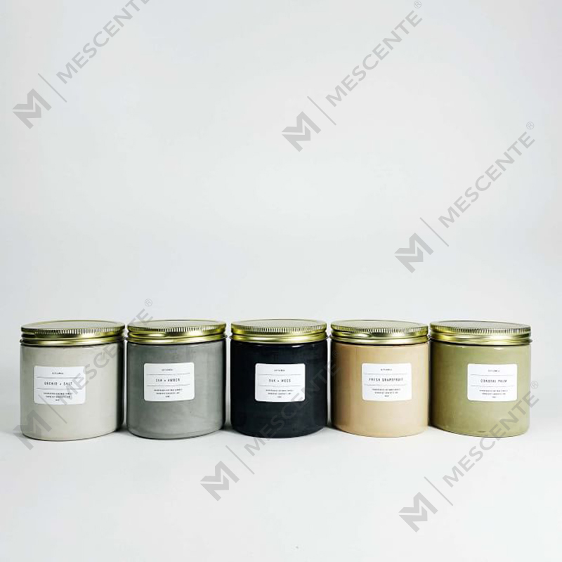 Nến thơm Jar bê tông tùy chỉnh màu trắng có nắp