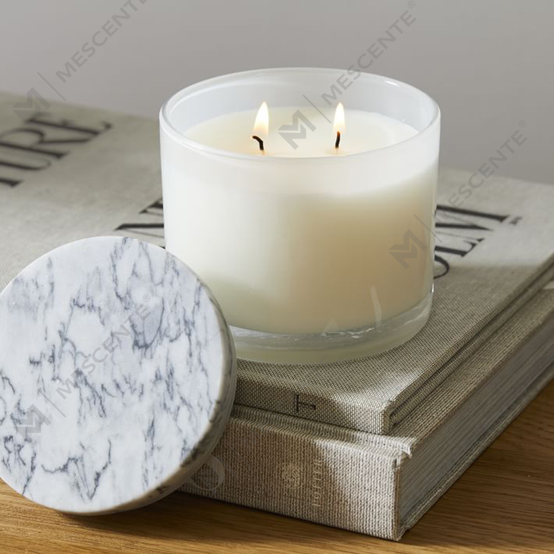 Bán buôn Low Moq Luxury Unlabeled 2 Wick Vitrina Nến có nắp bằng đá cẩm thạch