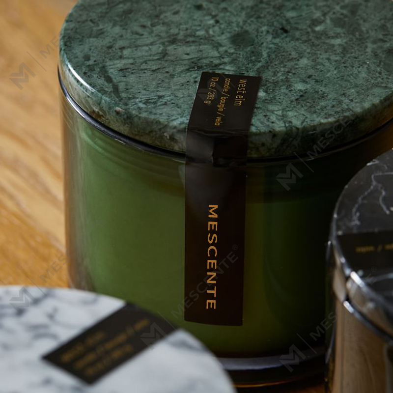 Bán buôn Low Moq Luxury Unlabeled 2 Wick Vitrina Nến có nắp bằng đá cẩm thạch