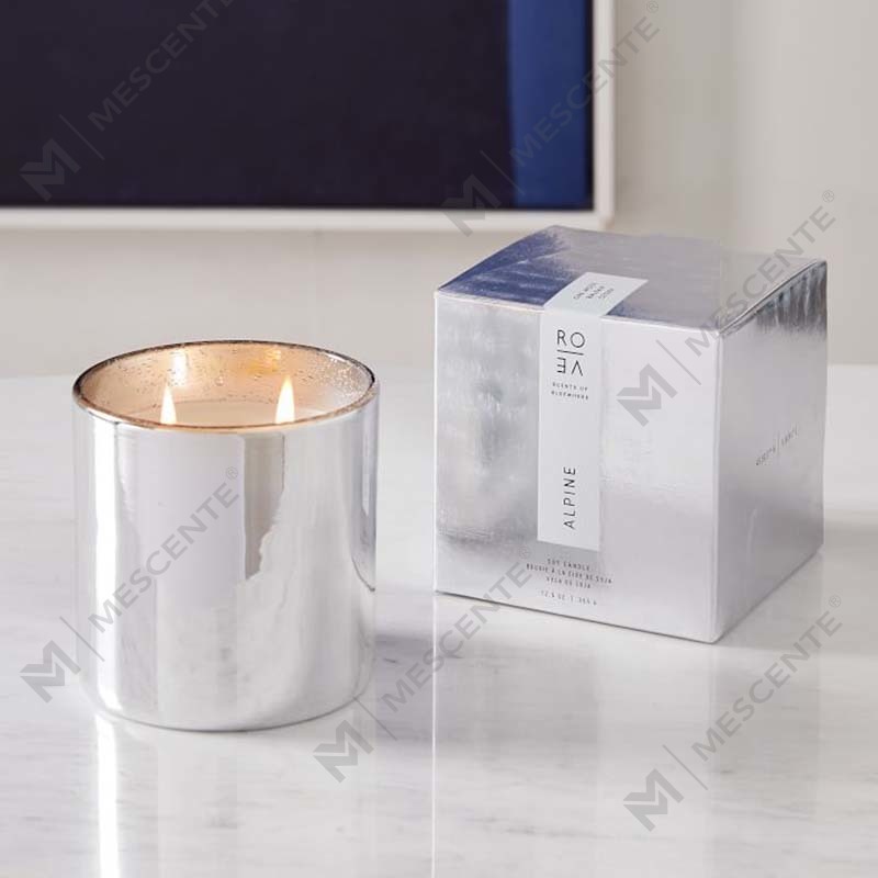 Bán buôn Nhãn hiệu riêng sang trọng Tùy chỉnh Nến thơm bạc Alpine