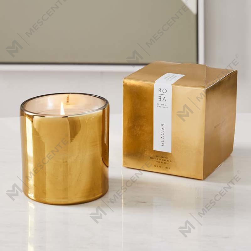 Amazon Luxury Custom Gold Print Logo Black Glass Jar Bộ quà tặng trang trí nến sáp đậu nành thơm
