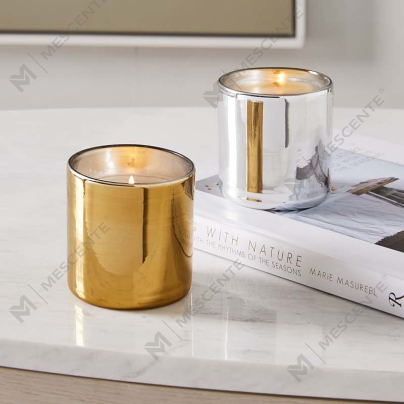 Amazon Luxury Custom Gold Print Logo Black Glass Jar Bộ quà tặng trang trí nến sáp đậu nành thơm