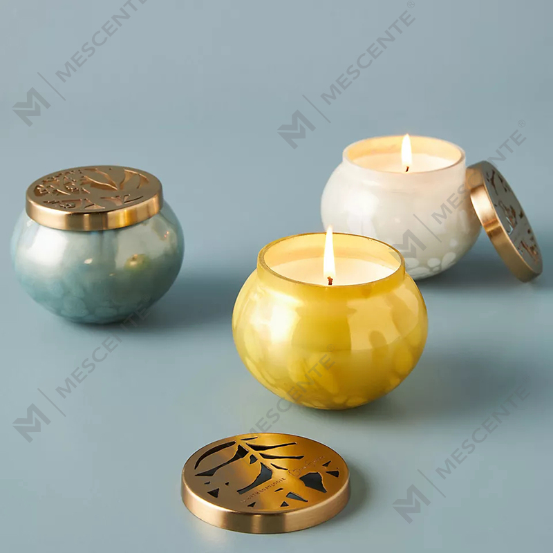 M&scent Nhãn hiệu riêng Trang trí nhà tùy chỉnh Lọ nến thủy tinh sang trọng Sáp đậu nành Nến thơm có nắp