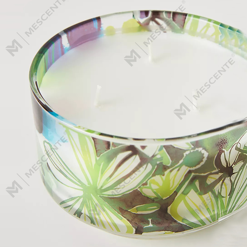 M & Mùi Hương Sang Trọng Tùy Chỉnh Trang Trí Nhãn Hiệu Riêng 3 Bấc Một Chủ Nhật Họa Sĩ Thủy Tinh Pha Lê Thơm Nến Sáp Đậu Nành