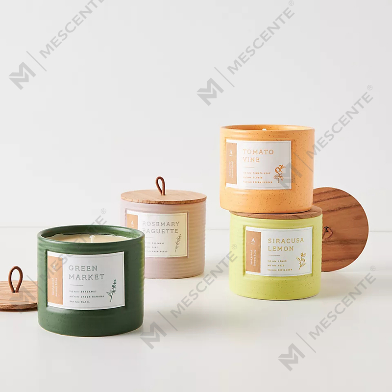 M&Scent Nhãn hiệu riêng Lọ gốm màu Nến sáp đậu nành thơm Chic
