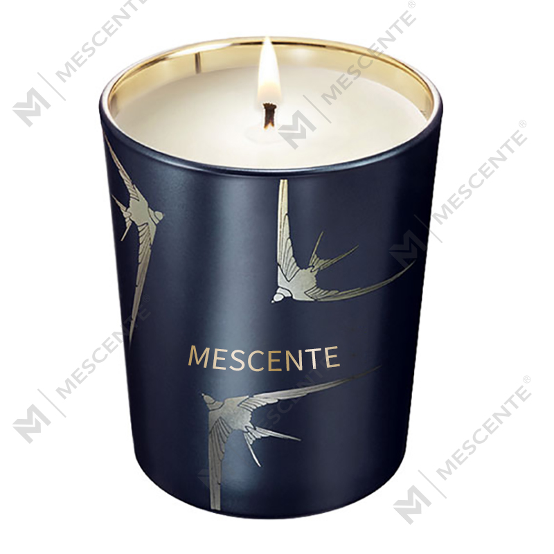 M&Scent Handmade Đế thủy tinh sang trọng Trụ cột Nến thơm Vani có pha lê
