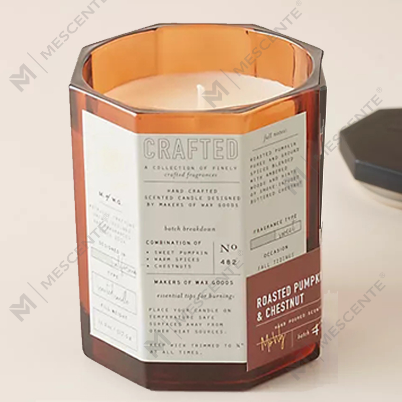 M&Scent Tùy chỉnh nắp gỗ sang trọng Bông thủy tinh Bình thủy tinh Sáp đậu nành Hỗn hợp Nến thủy tinh thủ công mùa thu
