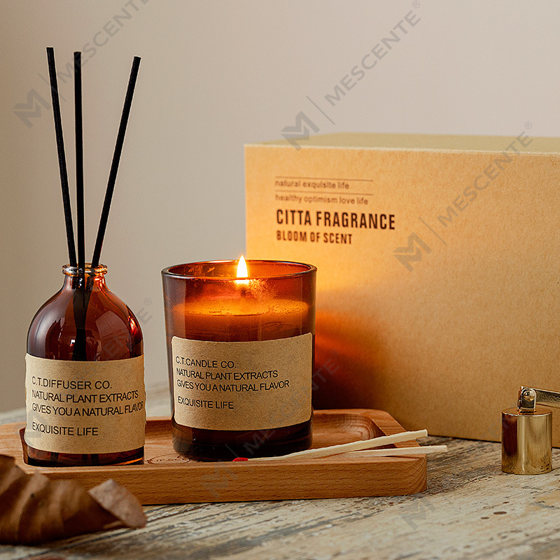 M&Scent trang trí sang trọng bộ khuếch tán sậy và nến thơm trong nhà có bao bì hộp