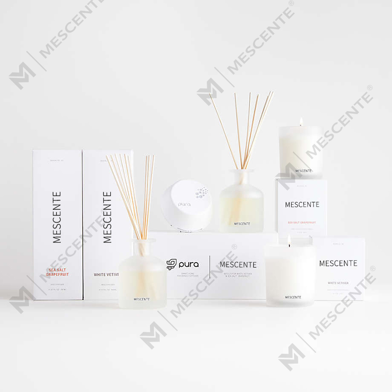 M&Scent nhãn hiệu riêng sang trọng màu tím bộ quà tặng khuếch tán cây sậy có hộp